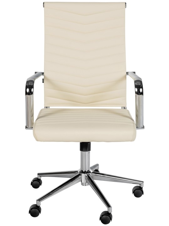 Silla de oficina Canby piel sintética, crema