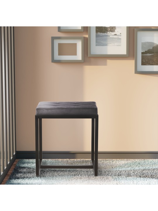 Taburete Barci B terciopelo, gris oscuro