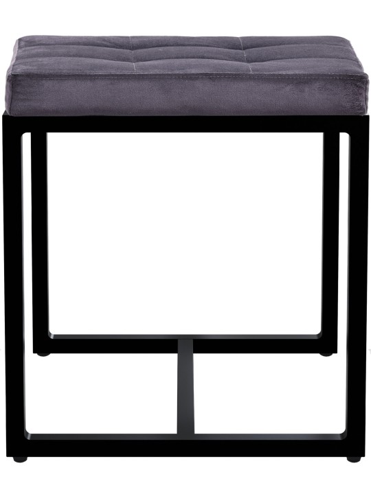 Taburete Barci B terciopelo, gris oscuro
