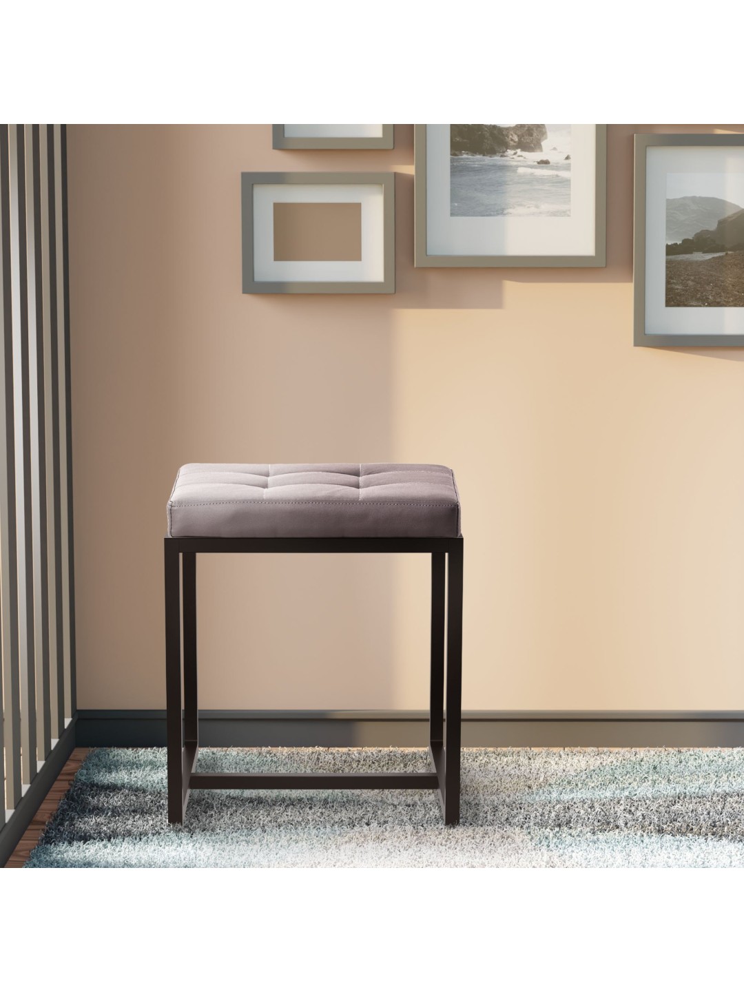 Taburete Barci B polipiel, gris