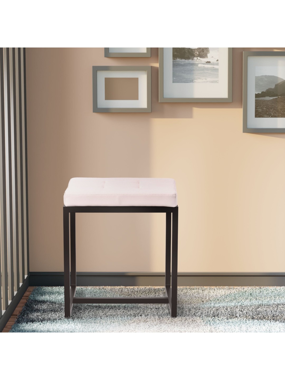 Taburete Barci B polipiel, crema