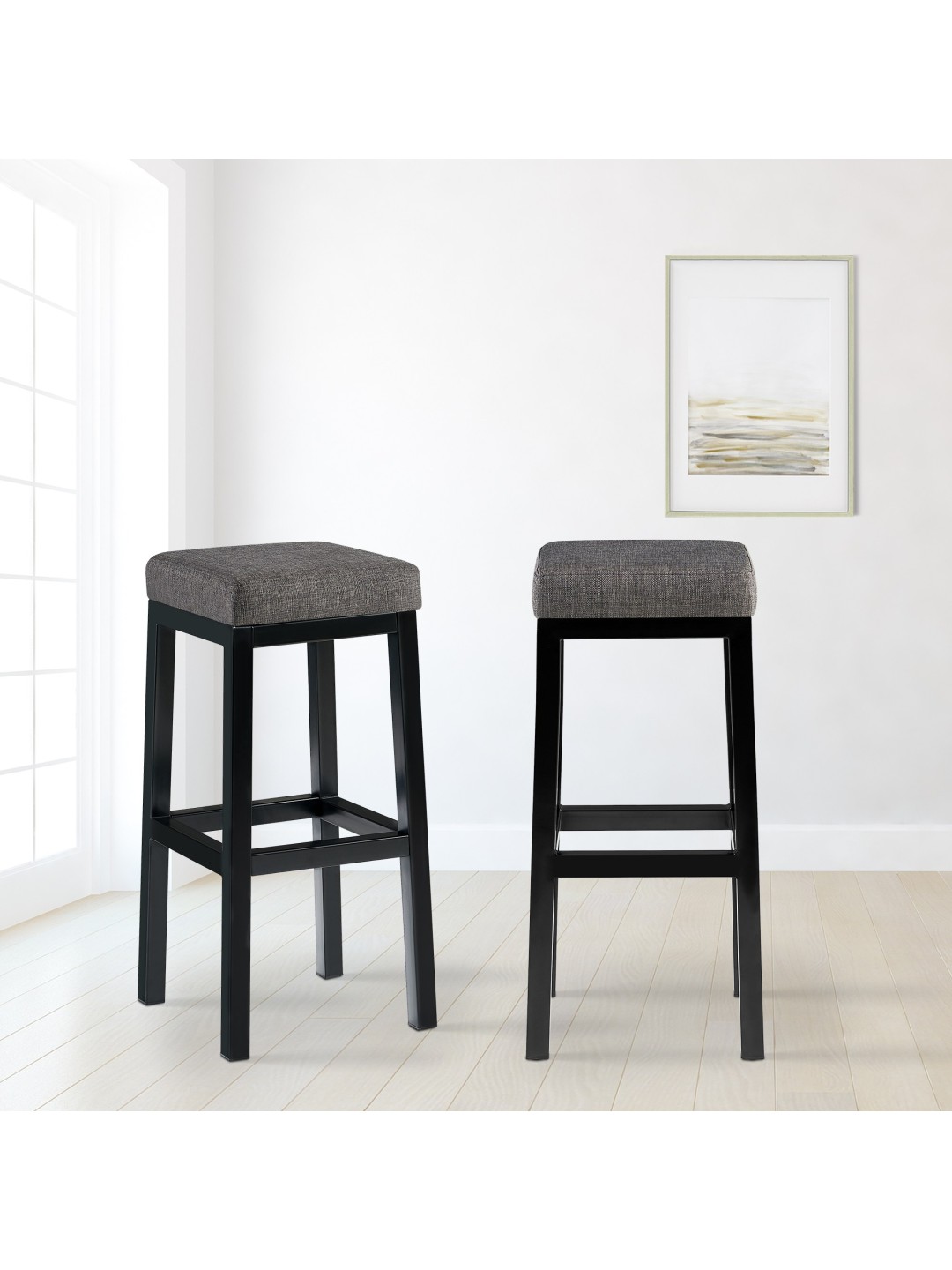 Taburete de bar Taylor B85 tela, gris