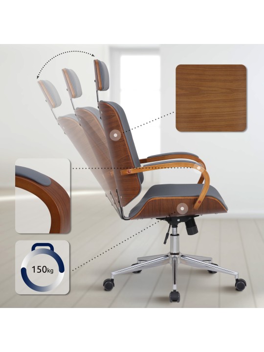 Silla de oficina Dayton, nogal/gris Silla de oficina Dayton, nogal/gris