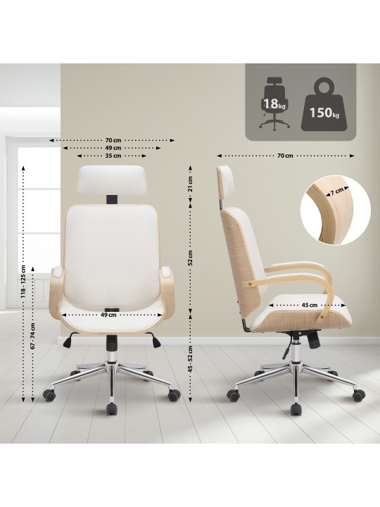 Silla de oficina Dayton, natural/blanco Silla de oficina Dayton, natural/blanco