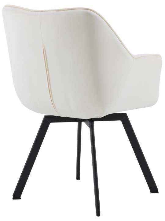 Silla de comedor Jordi terciopelo, crema