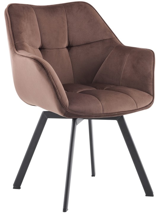 Silla de comedor Jordi terciopelo, marrón