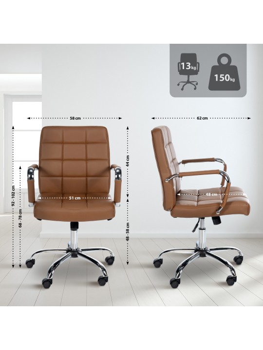 Taburete de trabajo Ashland piel sintética, marrón claro Taburete de trabajo Ashland piel sintética, marrón claro