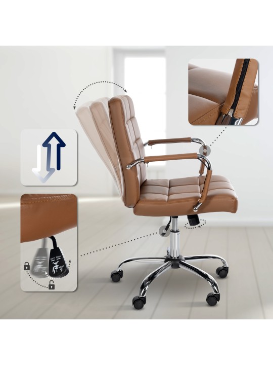 Taburete de trabajo Ashland piel sintética, marrón claro Taburete de trabajo Ashland piel sintética, marrón claro