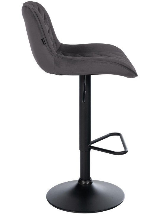 Taburete de bar Kasson terciopelo, negro