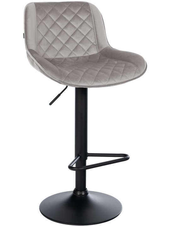 Taburete de bar Kasson terciopelo, gris
