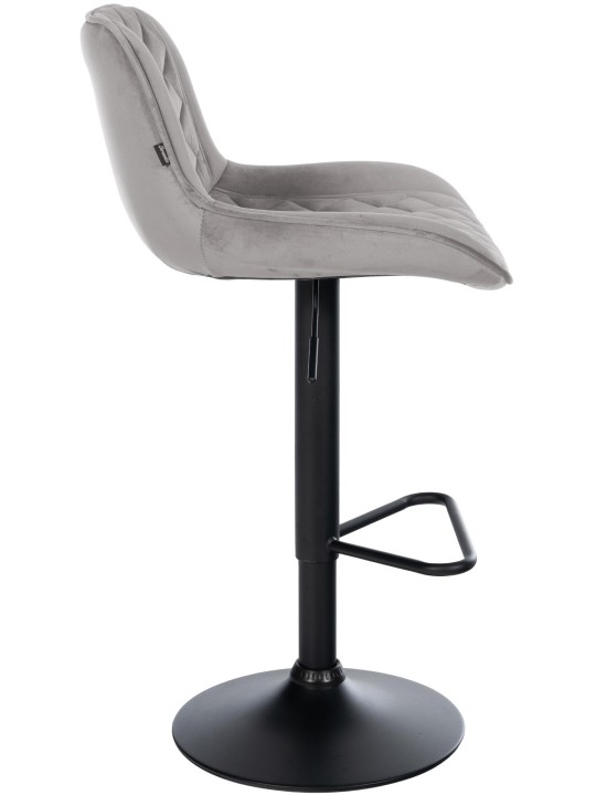 Taburete de bar Kasson terciopelo, gris