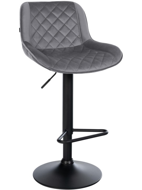 Taburete de bar Kasson terciopelo, gris oscuro