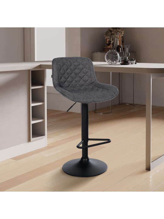 Taburete de bar Kasson tela, negro Taburete de bar Kasson tela, negro