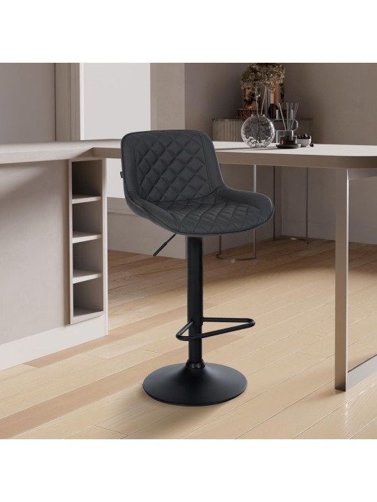 Taburete de bar Kasson piel sintética, negro Taburete de bar Kasson piel sintética, negro