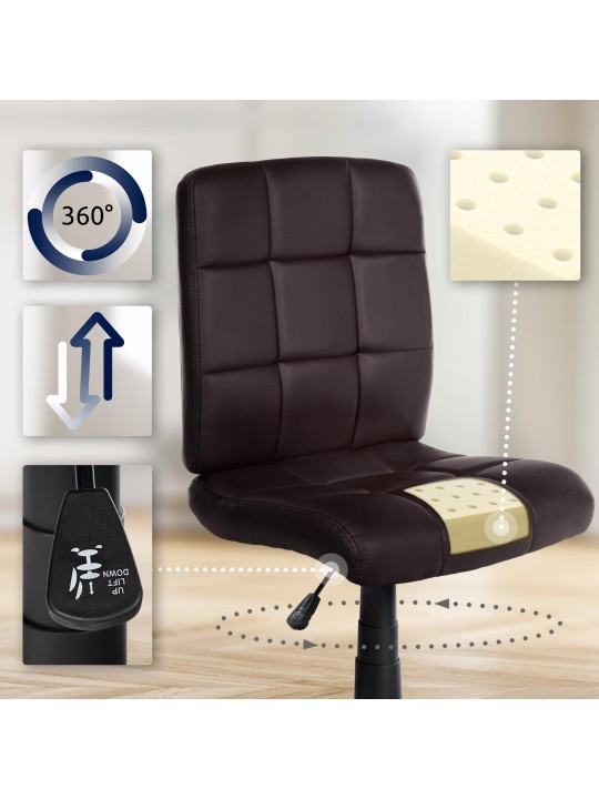 Taburete de trabajo Farson símil piel, marrón Taburete de trabajo Farson símil piel, marrón