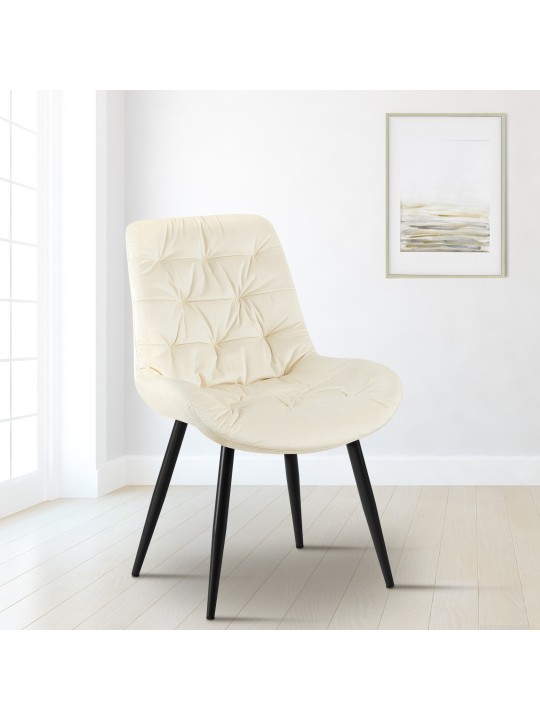 Juego de 2 sillas de comedor Rossford, crema