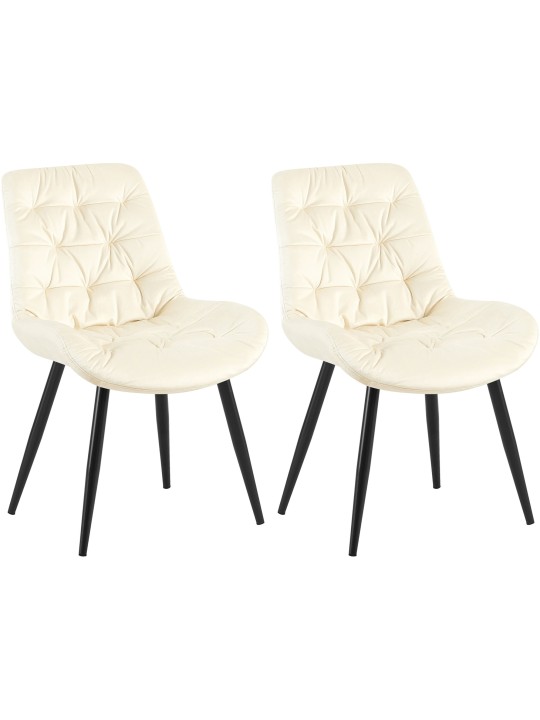 Juego de 2 sillas de comedor Rossford, crema