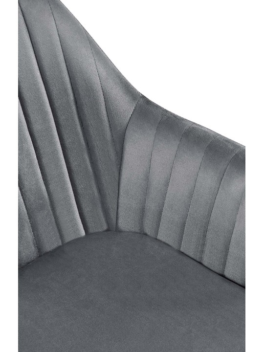 Juego de 2 sillas de comedor Welby terciopelo, gris oscuro