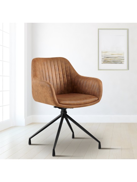 Juego de 2 sillas de comedor Welby Vintage, marrón claro