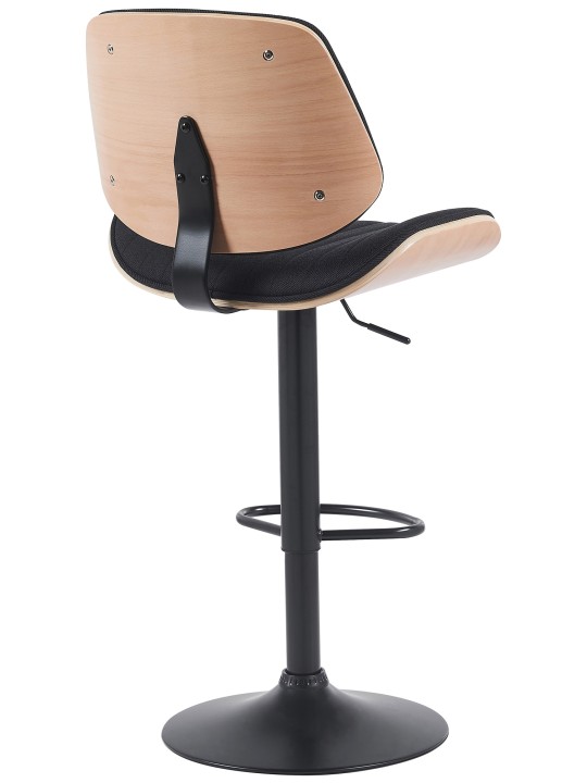 Juego de 2 taburetes de bar tela Clawson, natural/negro