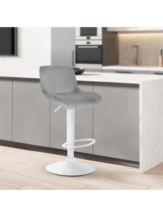 Juego de 2 taburetes de bar Solon terciopelo, gris