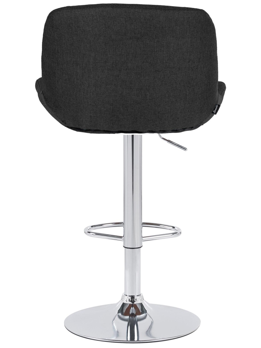 Juego de 2 taburetes de bar Solon tela cromo, negro