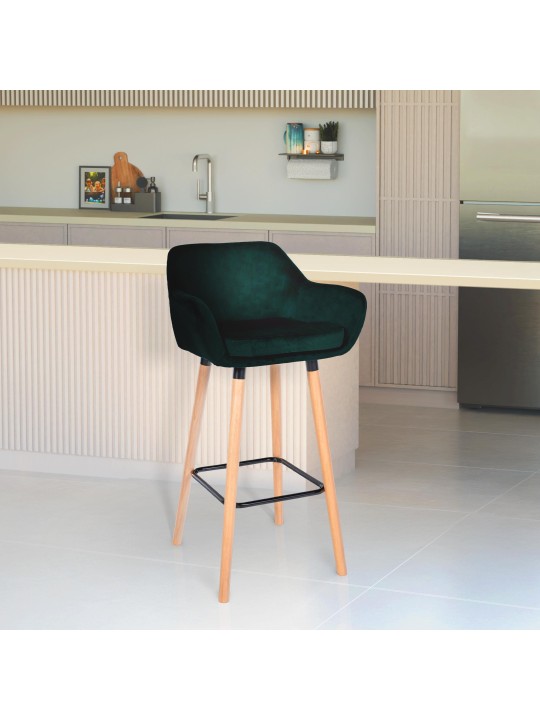 Taburete de bar Grant terciopelo, verde Taburete de bar Grant terciopelo, verde