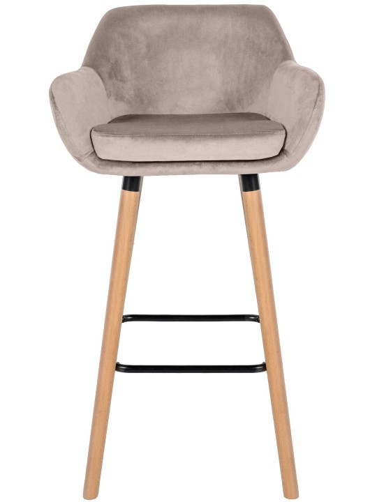 Taburete de bar Grant terciopelo, crema