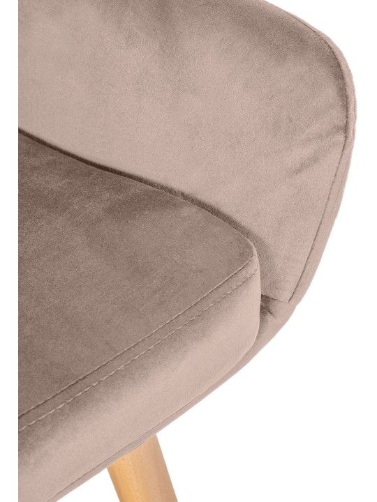 Taburete de bar Grant terciopelo, gris claro