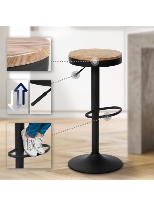 Taburete de bar Pitas, natural