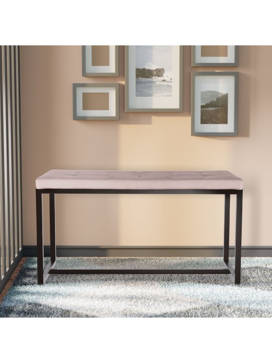 Banco Barci B Terciopelo, gris claro