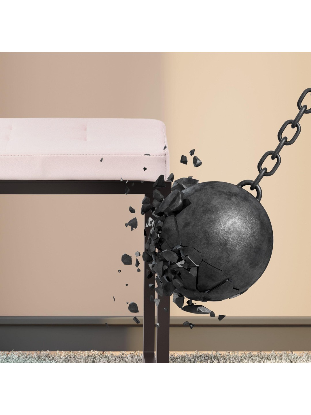 Banco Barci B símil piel, crema