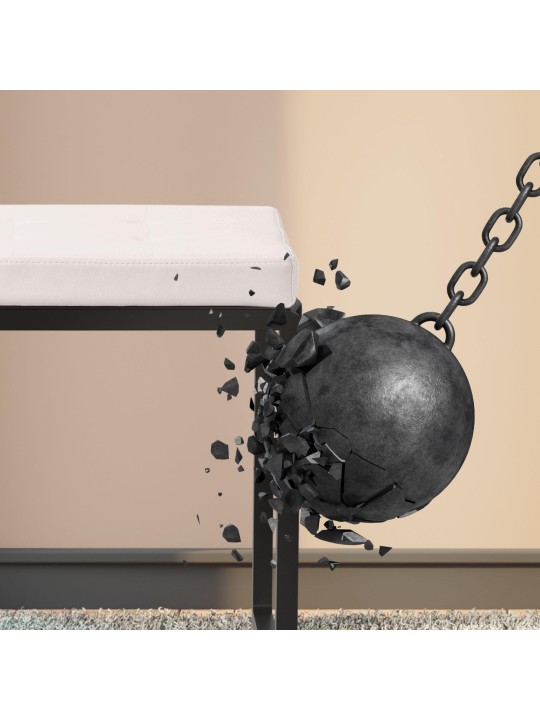 Banco Barci B símil piel, blanco