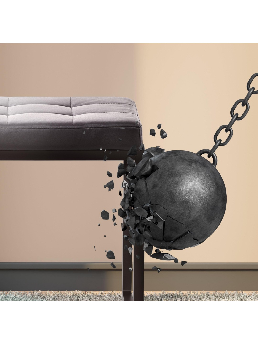 Banco Barci B símil piel, negro