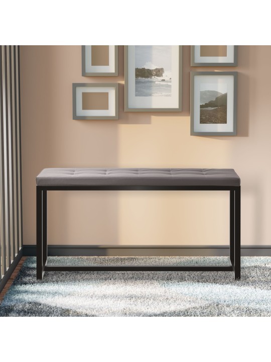 Banco Barci B símil piel, negro