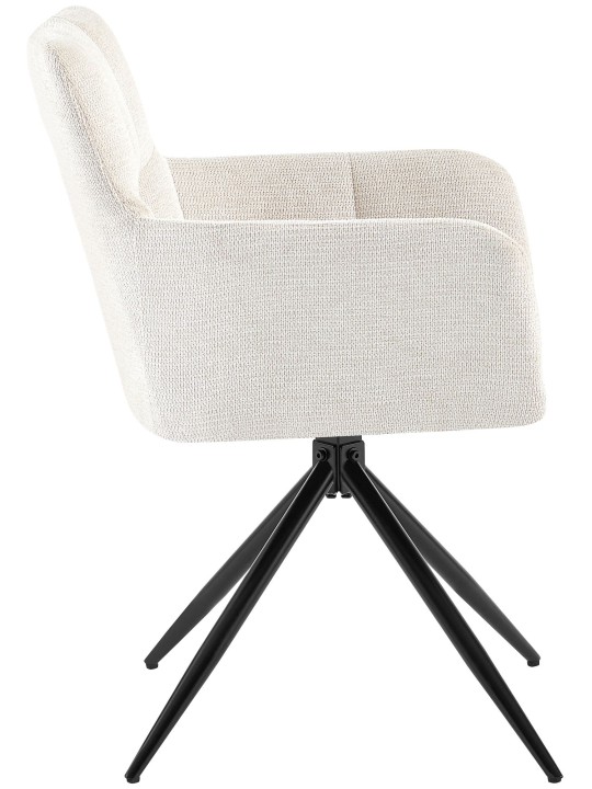 Silla de comedor Jonah tela, crema