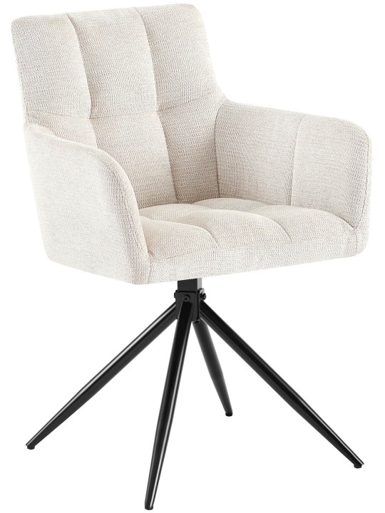 Silla de comedor Jonah tela, crema