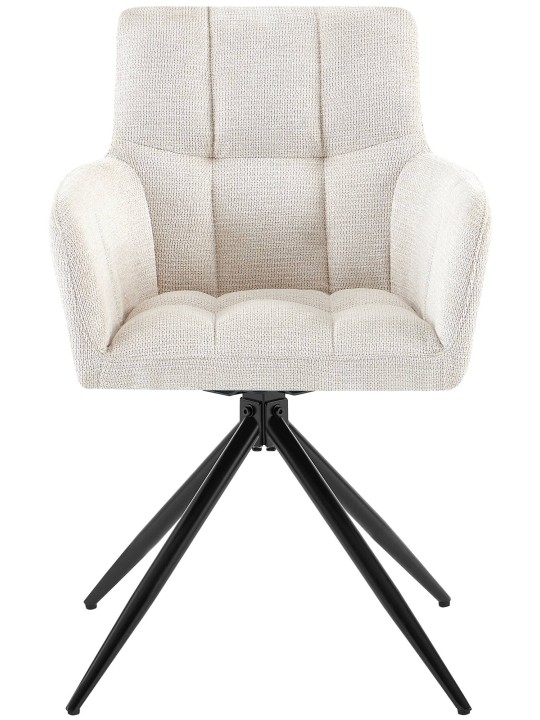 Silla de comedor Jonah tela, crema
