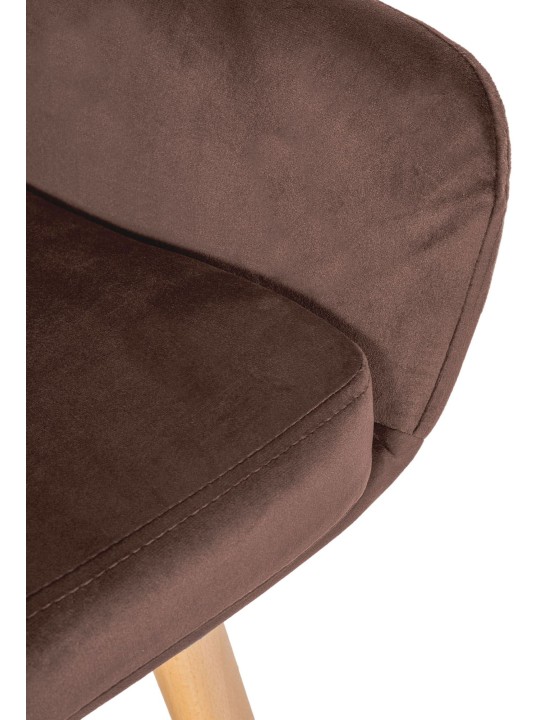 Juego de 2 taburetes de bar Grant terciopelo, café