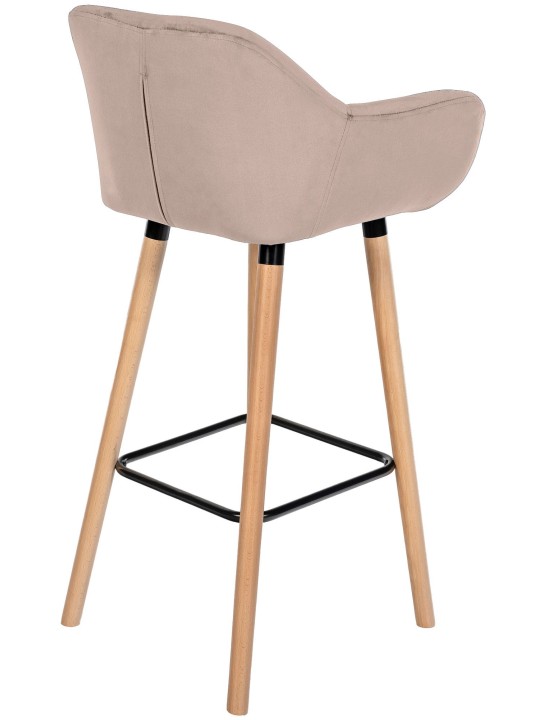 Juego de 2 taburetes de bar Grant terciopelo, gris claro