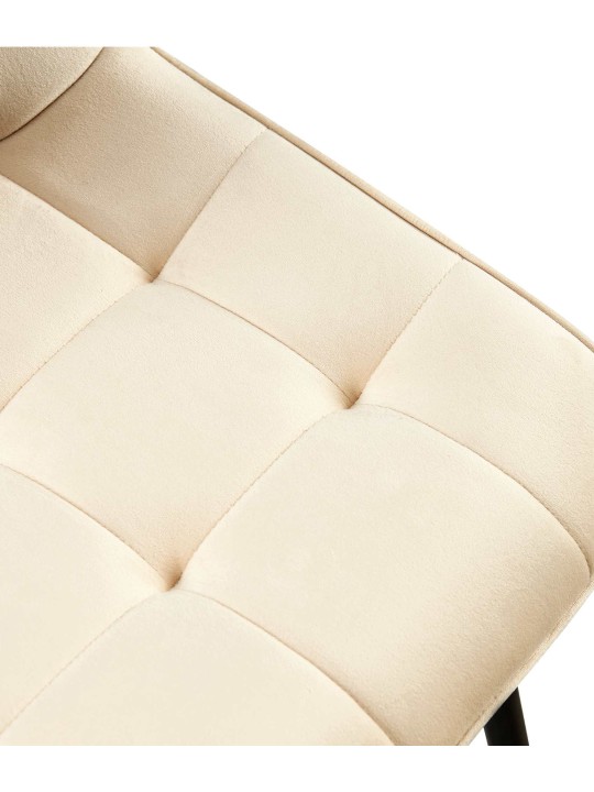 Juego de 2 sillas de comedor Gifford terciopelo, crema