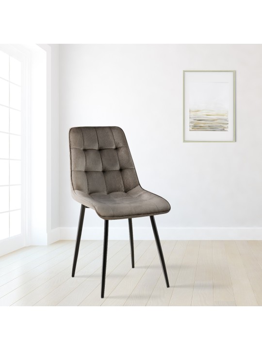 Juego de 2 sillas de comedor Gifford terciopelo, antracita