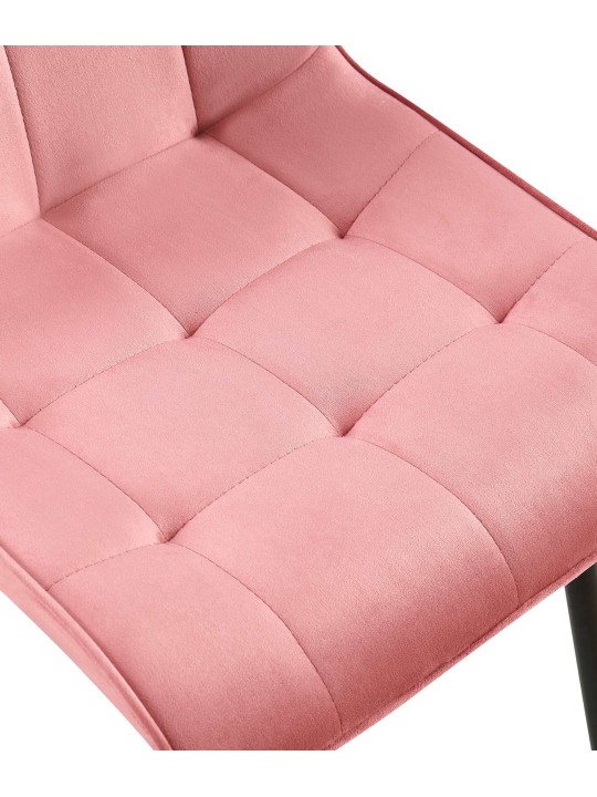 Juego de 2 sillas de comedor Gifford terciopelo, rosa