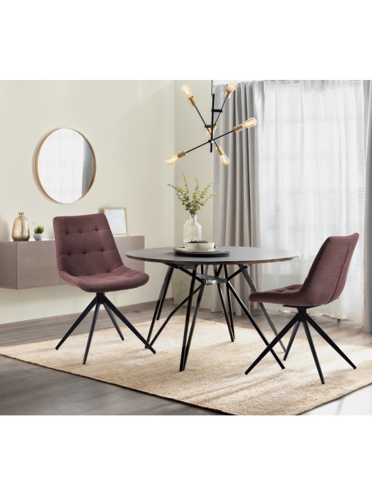 Juego de 2 sillas de comedor tela Merna, marrón Juego de 2 sillas de comedor tela Merna, marrón