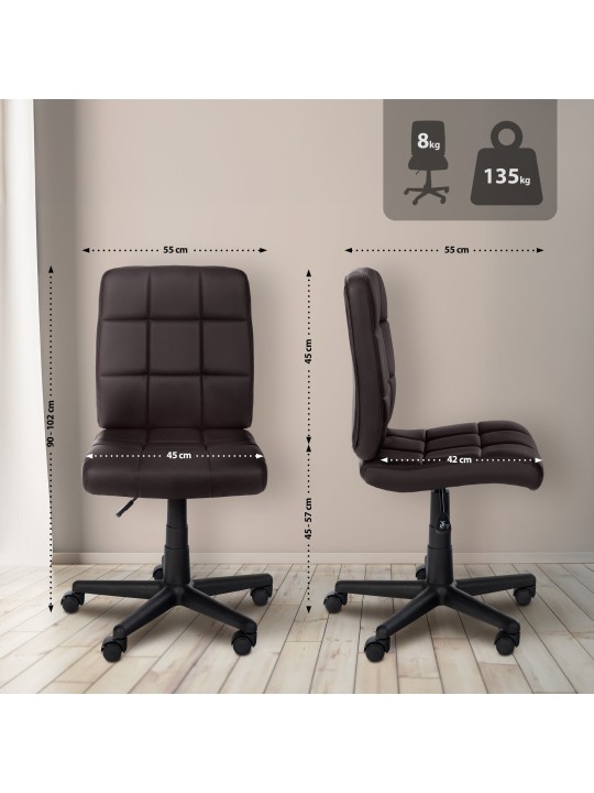 Taburete de trabajo Farson símil piel, marrón Taburete de trabajo Farson símil piel, marrón