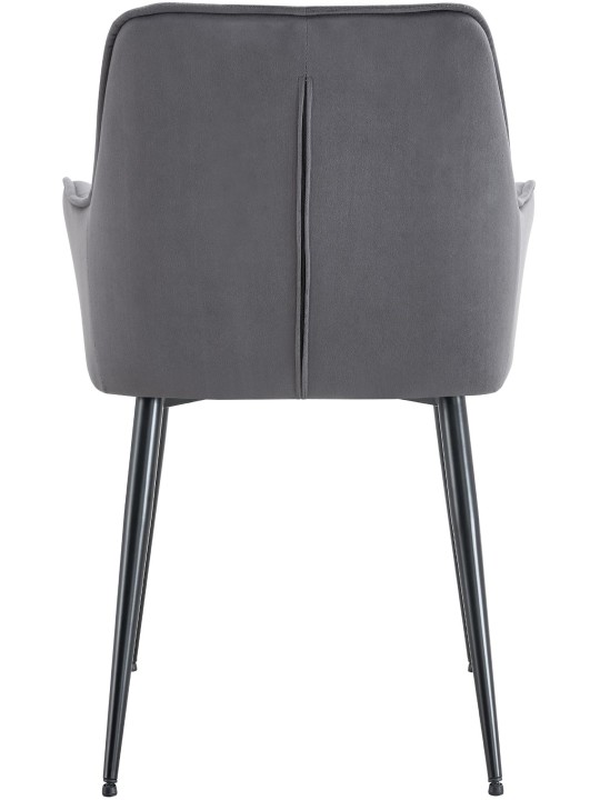 Juego de 2 sillas de comedor Ferndale de terciopelo, gris oscuro