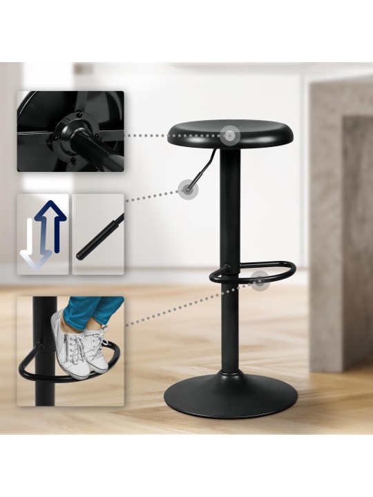 Taburete de bar Williston, negro Taburete de bar Williston, negro