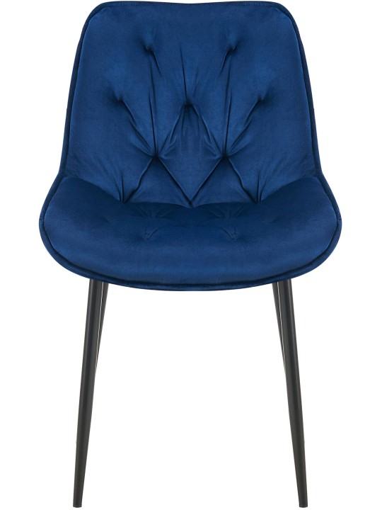 Juego de 2 sillas de comedor Wallace terciopelo, azul