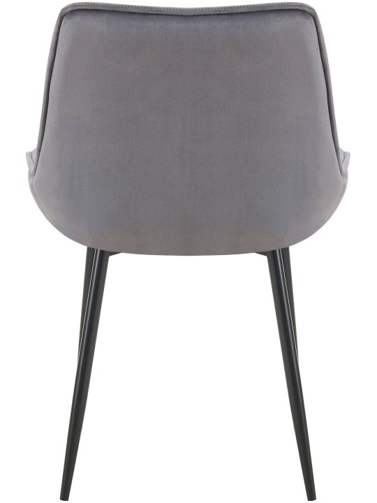 Juego de 2 sillas de comedor Wallace terciopelo, gris oscuro