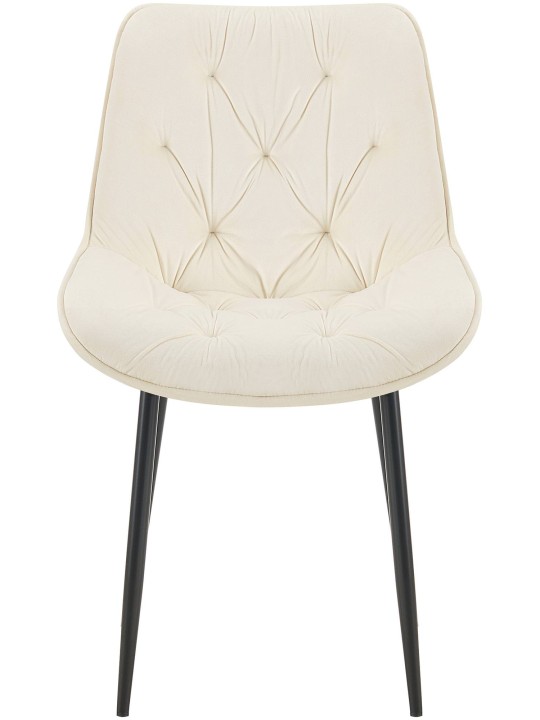 Juego de 2 sillas de comedor Wallace terciopelo, crema